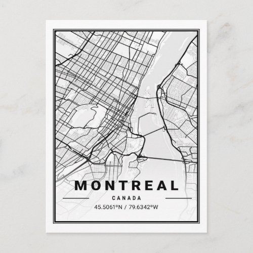 Montreal Quebec Canada Travel City Map Postcard