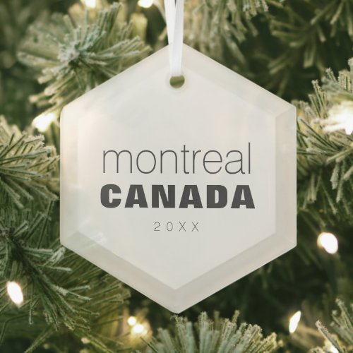 Montreal Quebec Canada Travel Keepsake Souvenir Glass Ornament