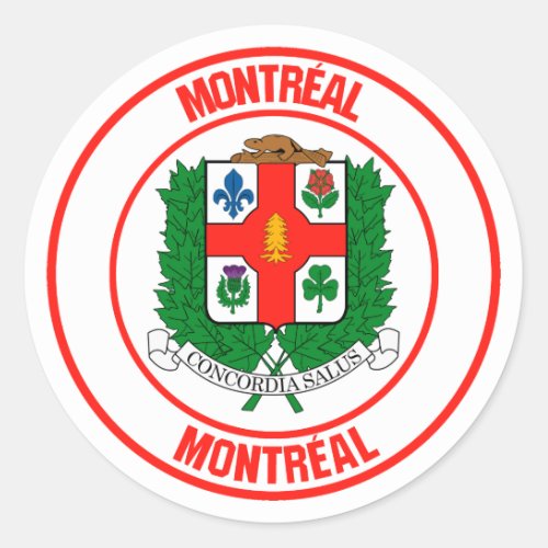 Montreal Round Emblem Classic Round Sticker