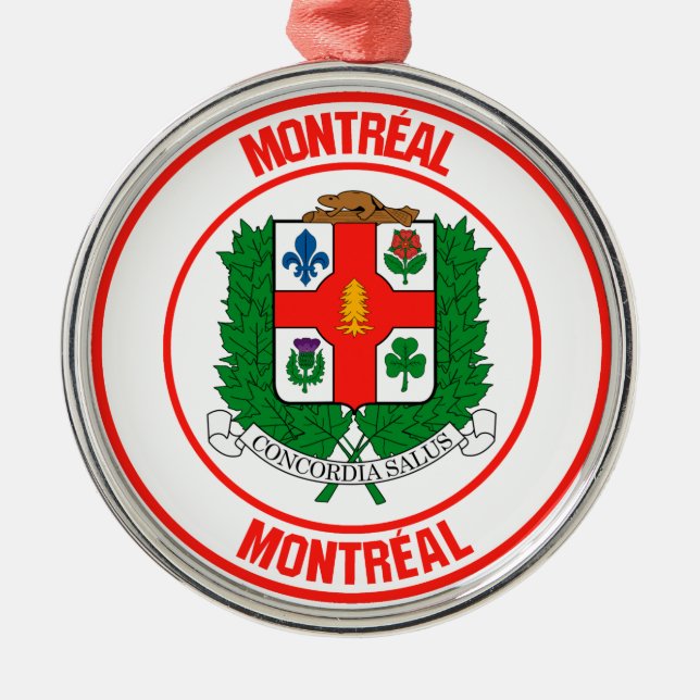 Montreal Round Emblem Metal Ornament (Front)