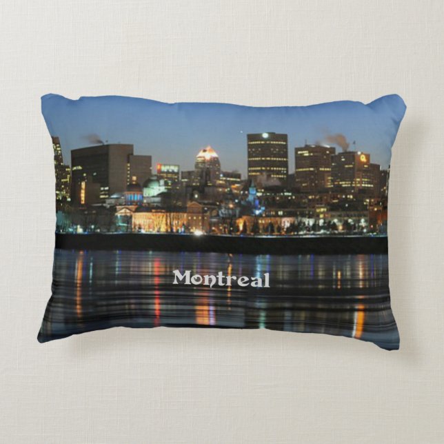 Montreal Skyline Accent Pillow (Back)