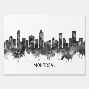 Montreal Skyline BW Sign
