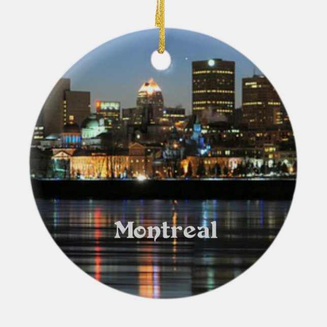 Montreal Skyline Ceramic Ornament (Back)