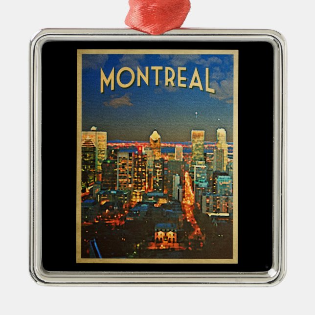Montreal Skyline Metal Ornament (Front)