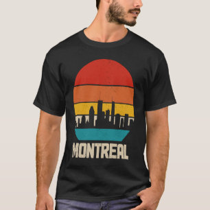 Montreal Skyline Quebec Canada Vintage Retro Pride T-Shirt