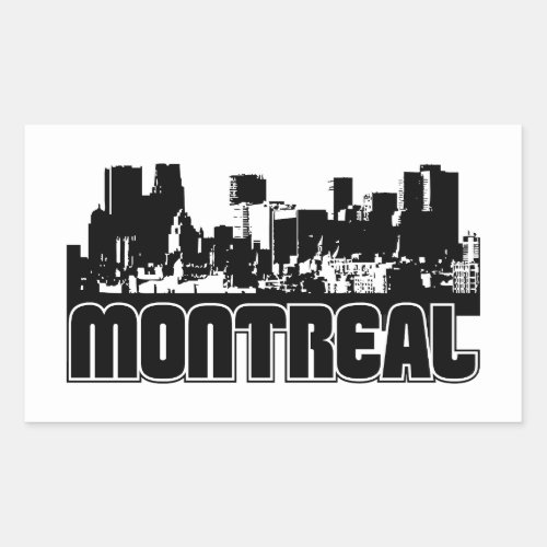 Montreal Skyline Rectangular Sticker