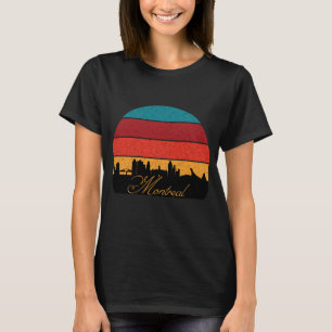 Montreal Skyline Retro Sunset Travel T-Shirt
