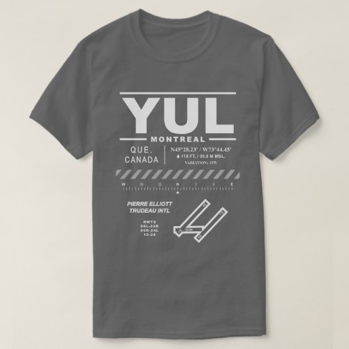 Montreal Trudeau International Airport YUL T_Shirt