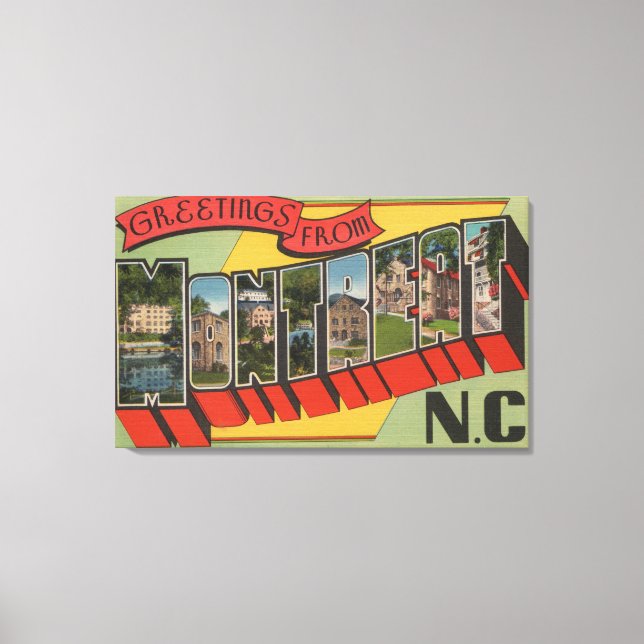 Montreat, North Carolina - Large Letter Scenes 2 Canvas Print (Front)
