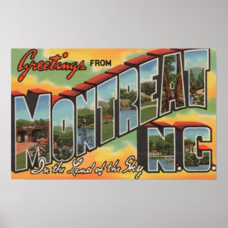 Montreat, North Carolina - Large Letter Scenes Poster