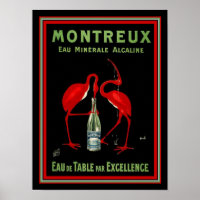 Montreaux French Art Deco Mineral Water Ad 12 x16