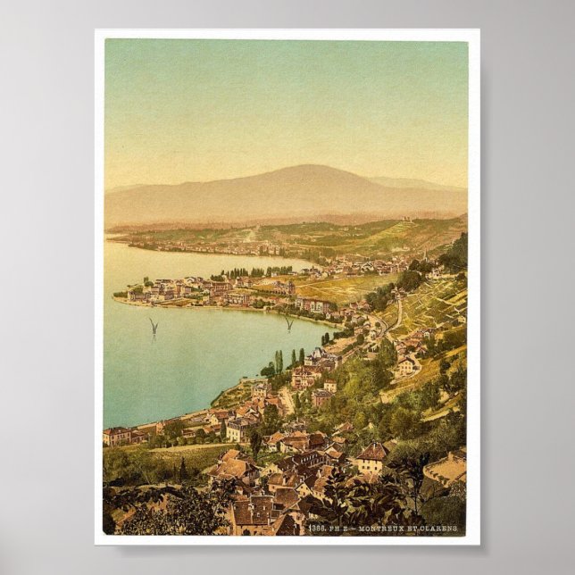 Montreux, and Clarens, Geneve Lake, Switzerland vi Poster (Front)