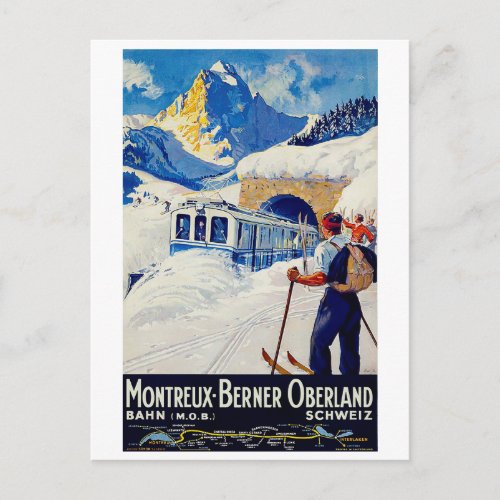 Montreux Berner Oberland railway Switzerland Postcard