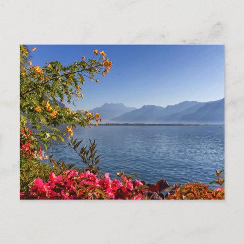 Montreux lakeshore Switzerland Postcard
