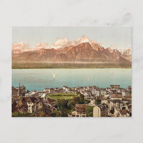 Montreux Savoy Mountains Geneva Lake Switzerlan Postcard