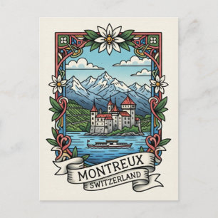 Montreux Switzerland Chateau de Chillon Postcard