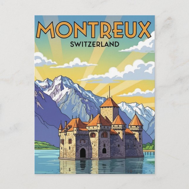 Montreux Switzerland Chateau de Chillon Postcard (Front)