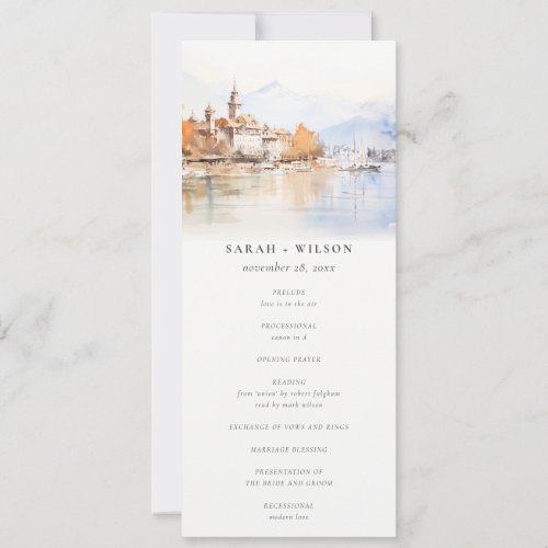 Montreux Switzerland Landscape Wedding Program