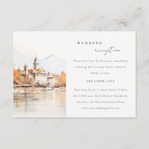 Montreux Switzerland Landscape Wedding Reception Enclosure Card