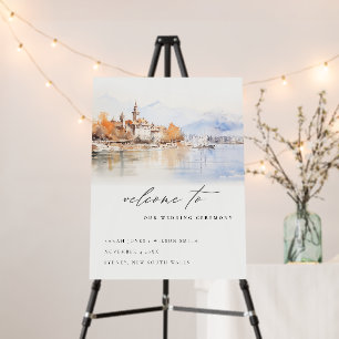 Montreux Switzerland Landscape Wedding Welcome Foam Board