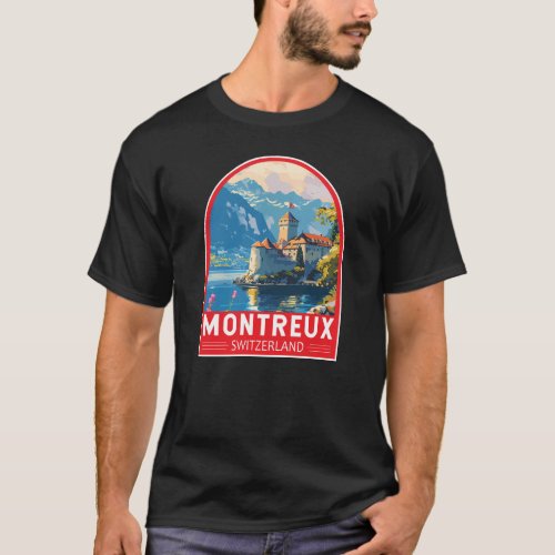 Montreux Switzerland Travel Art Vintage T_Shirt