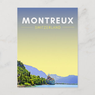 Montreux Switzerland Travel Postcard