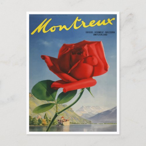 Montreux Switzerland Vintage Travel Postcard