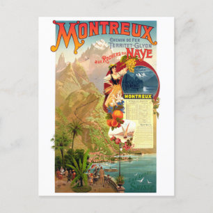 Montreux, Switzerland, Vintage Travel Postcard