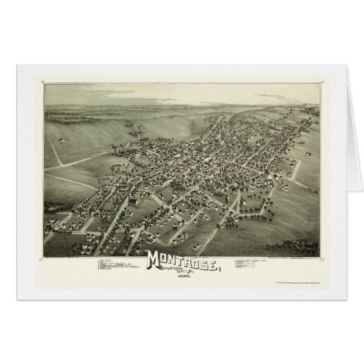 Montrose, PA Panoramic Map - 1890 Cards (Front Horizontal)