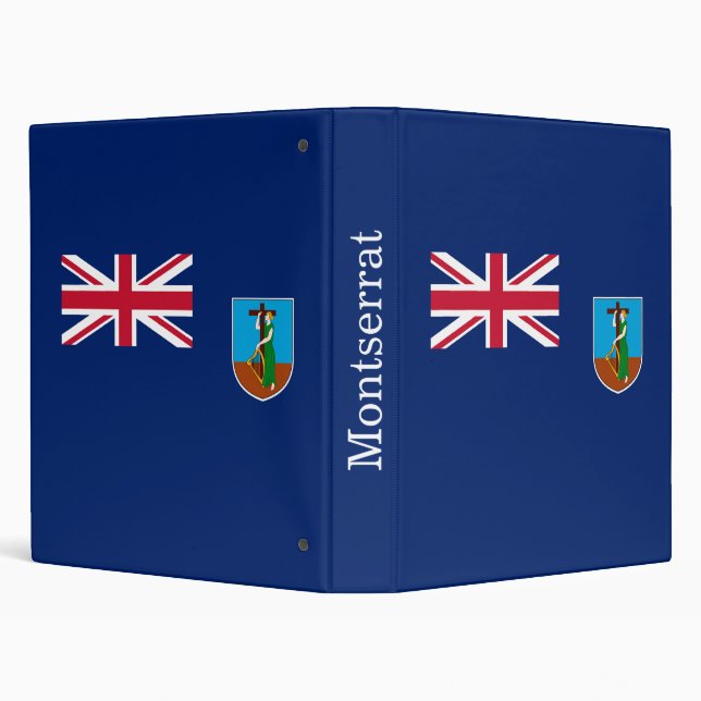 Montserrat Flag 3 Ring Binder (Background)