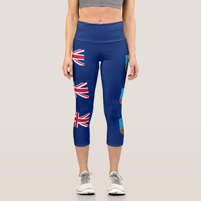 Montserrat Flag Capri Leggings (Front)