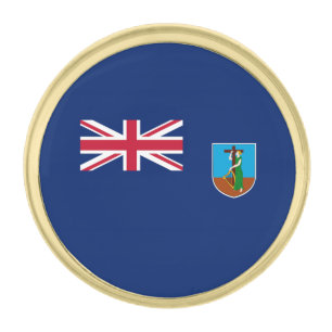 Montserrat Flag Gold Finish Lapel Pin
