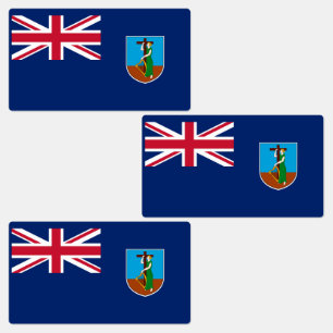 Montserrat Flag Labels