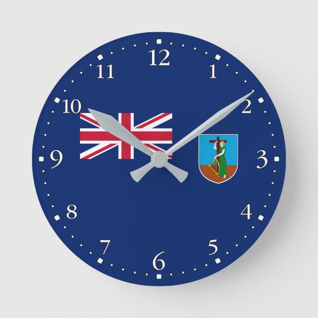 Montserrat Flag Round Clock (Front)