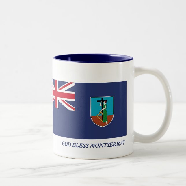 MONTSERRAT FLAG Scripture Customized White Two-Tone Coffee Mug (Right)