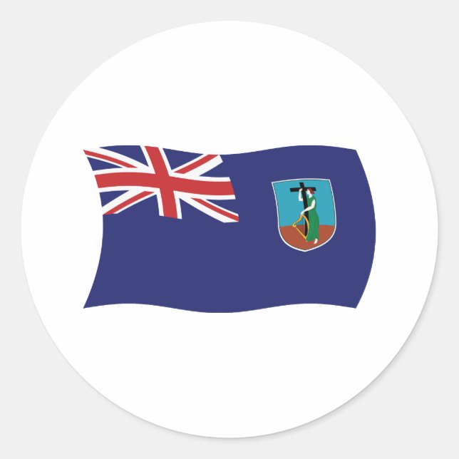 Montserrat Flag Sticker (Front)