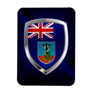 Montserrat  Metallic Emblem Magnet
