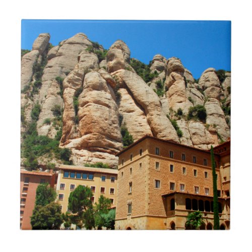 Montserrat Monastery Catalonia Spain Tile
