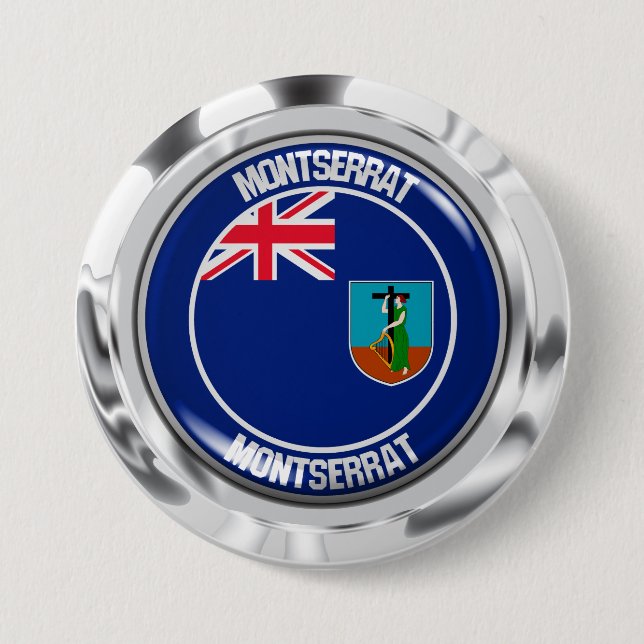 Montserrat Round Emblem Button (Front)