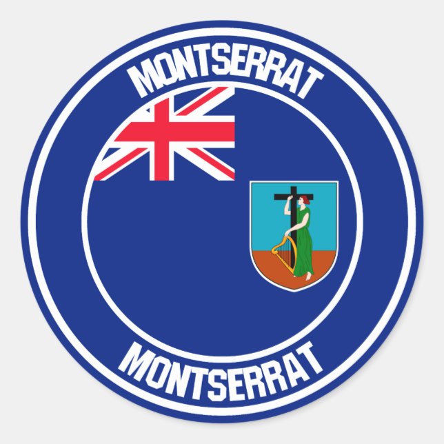 Montserrat Round Emblem Classic Round Sticker (Front)