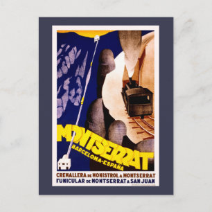 Montserrat, Spain Vintage Travel Poster Postcard