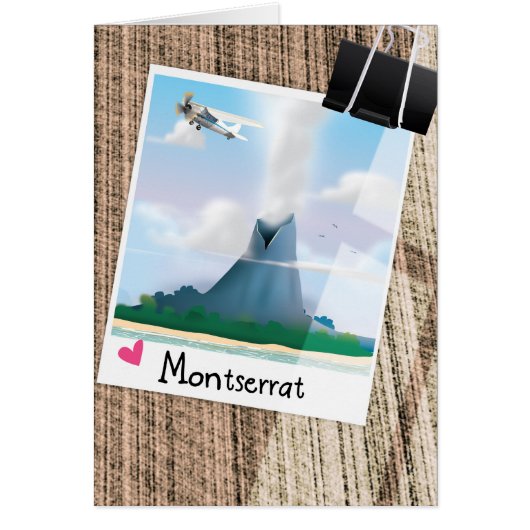 Montserrat Volcano vacation poster. Cards (Front)