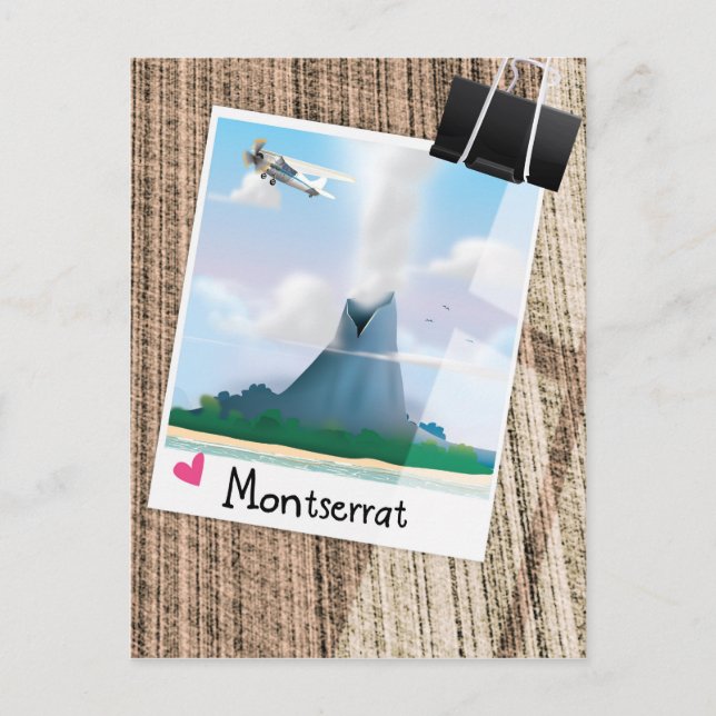 Montserrat Volcano vacation poster. Postcard (Front)