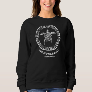 Montserrat West Indies Vintage Tribal Sea Turtle V Sweatshirt