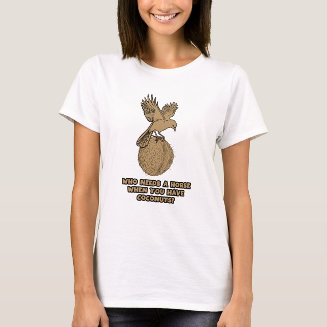 Monty Python Medieval Madness Coconut Horse Rider  T-Shirt (Front)