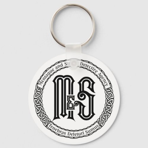 Monty  Strong _ Black on White Keychain
