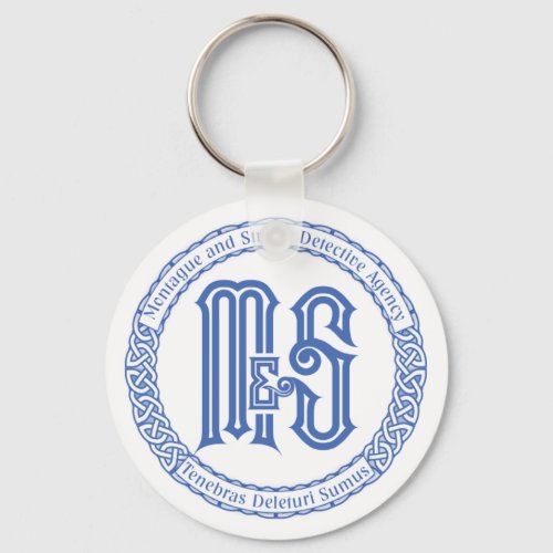 Monty  Strong _ Blue and White Keychain