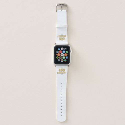 Monty  Strong _ Mages of Badassery White Apple Watch Band