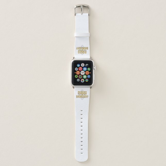Monty & Strong - Mages of Badassery (White) Apple Watch Band (Front)