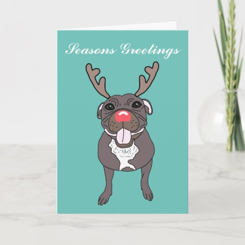 Monty the Staffordshire bull terrier Holiday Card